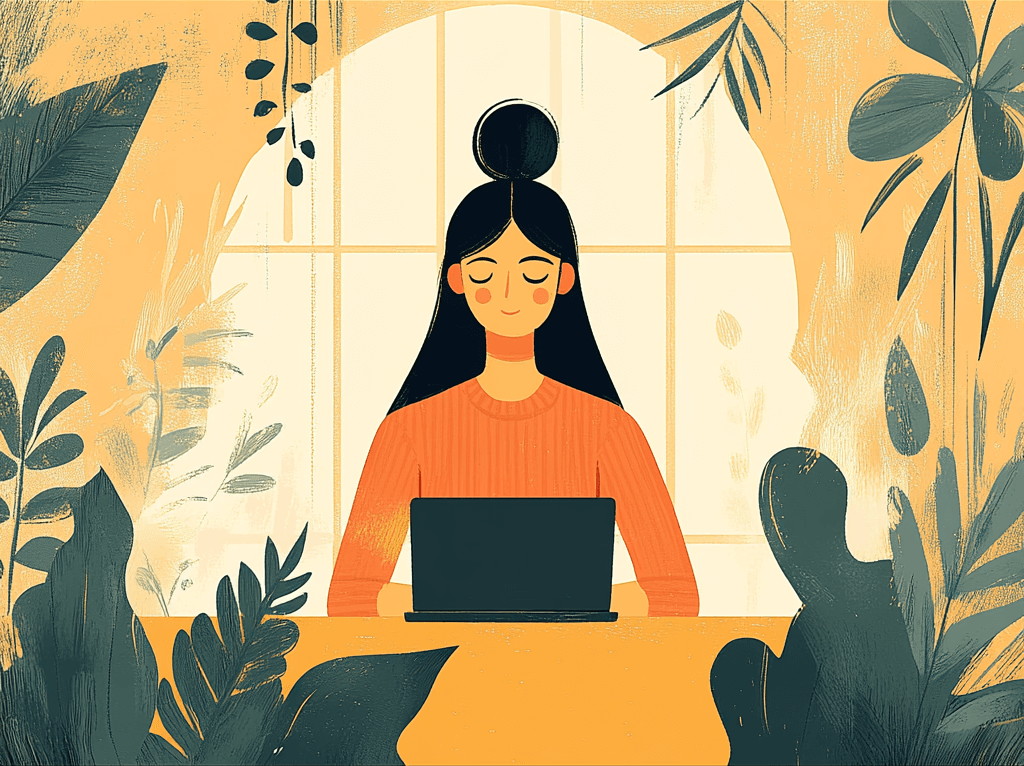 woman-working-in-serene-natural-setting | You'rE AI woman working in serene natural setting